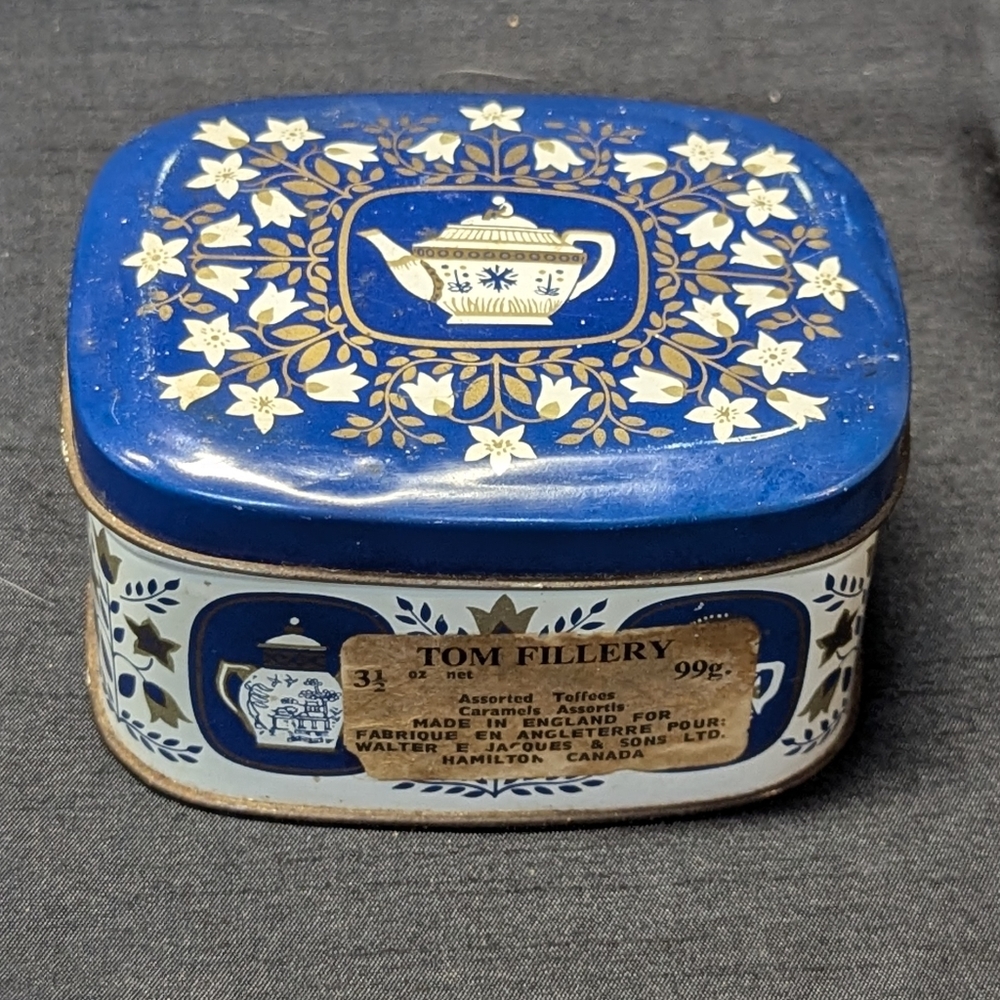 3 for $30 Vintage tea tin, small tin box with tea design | made in England